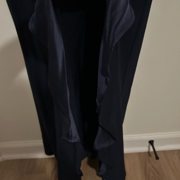 Lauren Ralph Lauren Evening Gown | Navy Blue | Faux Wrap | Size 16 | NWT | A09 - Picture 8 of 12